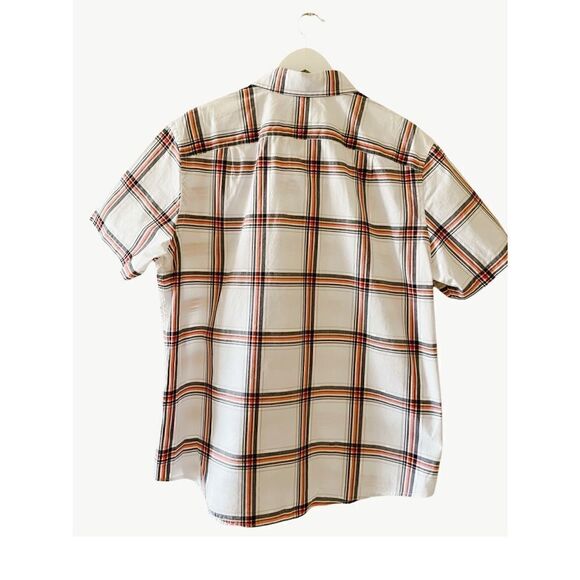 Goodfellow & Co. Cotton Plaid Button Down Mens Short Sleeves Shirt, L - Picture 4 of 5